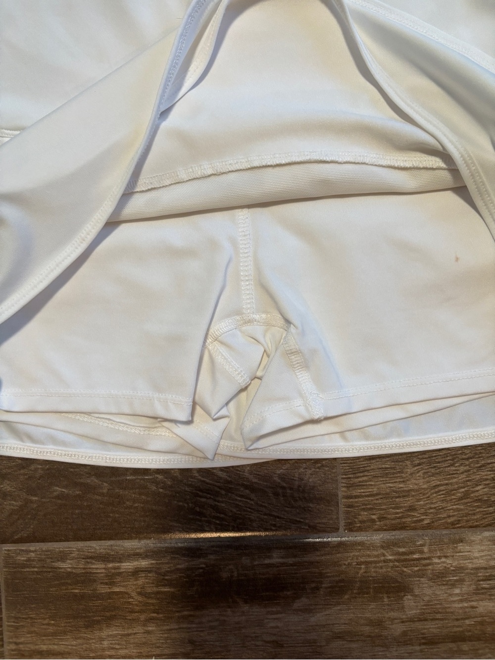 Lucky in Love White Sz S Activewear Set RUFFLED Bottom & Polka Dot Tank Tennis - Picture 3 of 10